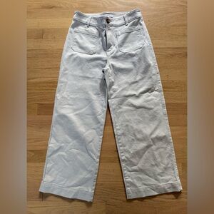 Loft Size 4 Beige Off White Palmer Cropped Wide Leg Pants with Patch Pockets